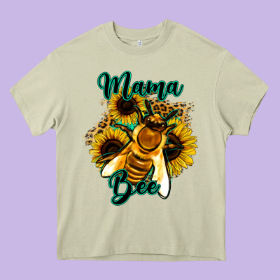 Leopard Sunflower Western Mama Bee Heavy Core Tee Designed By Bettercallsaul