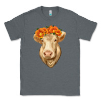 Charcoal Heather Charolais Cow Classic Tee - RanaPortraitStore