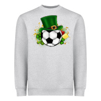 Heather Grey Football Ball Heavyweight Sweatshirt - CowhideDigitalArt