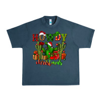 Midnight Navy howdy christmas with cactusses Urban Heavy Tee - CowGirlArtShop