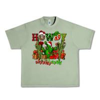 Oil Green howdy christmas with cactusses Urban Heavy Tee - CowGirlArtShop