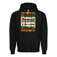 Black Christmas Jesus Is The Reason Zipper Hoodie - Artiststas