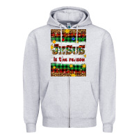 Heather Grey Christmas Jesus Is The Reason Zipper Hoodie - Artiststas