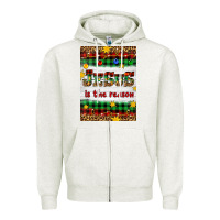 Oatmeal Heather Christmas Jesus Is The Reason Zipper Hoodie - Artiststas
