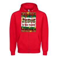 Red Christmas Jesus Is The Reason Zipper Hoodie - Artiststas