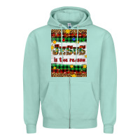 Seafoam Christmas Jesus Is The Reason Zipper Hoodie - Artiststas