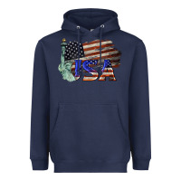 Navy usa  statue of liberty Heavyweight Hoodie - BarkalooDesign