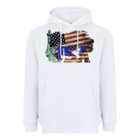 White usa  statue of liberty Heavyweight Hoodie - BarkalooDesign