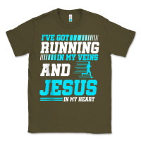 Army Green Christian Runner Half Marathon Running Race Jesus Gift Classic Tee - trangStudio