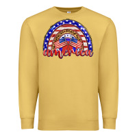 Antique Gold america rainbow Premium Sweatshirt - BarkalooDesign
