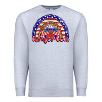 Heather Grey america rainbow Premium Sweatshirt - BarkalooDesign