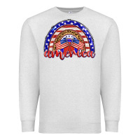 Oatmeal Heather america rainbow Premium Sweatshirt - BarkalooDesign