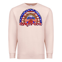 Pale Pink america rainbow Premium Sweatshirt - BarkalooDesign