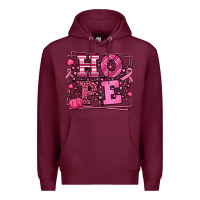 Burgundy Hope Breast Cancer Awareness Fall Premium Hoodie - LillyAllenDesigns