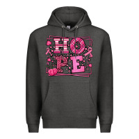 Charcoal Heather Hope Breast Cancer Awareness Fall Premium Hoodie - LillyAllenDesigns