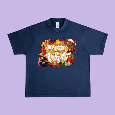 Merry And Bright Urban Heavy Tee Designed By Cowgirlartshop
