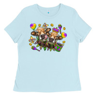 Baby Blue Mardi Gras heifers Ladies Tee - NancyCooperArtShop