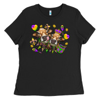 Black Mardi Gras heifers Ladies Tee - NancyCooperArtShop
