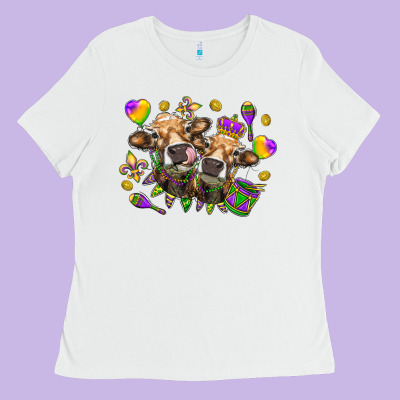 Mardi Gras Heifers Ladies Tee Designed By Nancycooperartshop