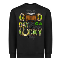 Black It's a Good Day To Have a Lucky Day Heavyweight Sweatshirt - CowhideDigitalArt
