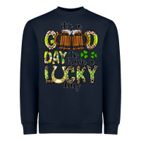 Navy It's a Good Day To Have a Lucky Day Heavyweight Sweatshirt - CowhideDigitalArt