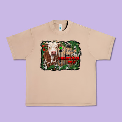 All I Want For Christmas Is A Cow Cowhide Urban Heavy Tee Designed By Ranaportraitstore
