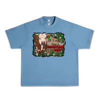 Pebble Blue all i want for christmas is a cow cowhide Urban Heavy Tee - RanaPortraitStore