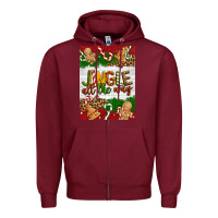 Burgundy Christmas Jingle All The Way Zipper Hoodie - Artiststas