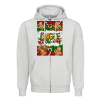 Dove Grey Christmas Jingle All The Way Zipper Hoodie - Artiststas