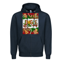 Navy Christmas Jingle All The Way Zipper Hoodie - Artiststas