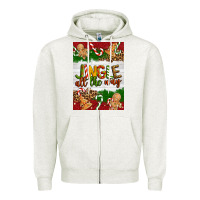 Oatmeal Heather Christmas Jingle All The Way Zipper Hoodie - Artiststas