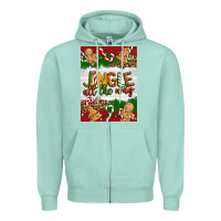 Seafoam Christmas Jingle All The Way Zipper Hoodie - Artiststas