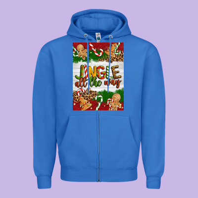 Christmas Jingle All The Way Zipper Hoodie Designed By Artiststas