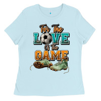 Baby Blue For the love of the game Soccer Ladies Tee - NancyCooperArtShop