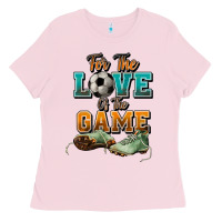 Bubblegum Pink For the love of the game Soccer Ladies Tee - NancyCooperArtShop