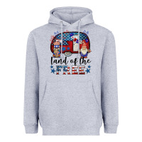 Heather Grey land of the free caravan gnomies Heavyweight Hoodie - BarkalooDesign