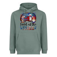 Sage land of the free caravan gnomies Heavyweight Hoodie - BarkalooDesign
