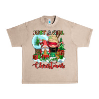 French Oak just a girl who loves christmas Urban Heavy Tee - CowGirlArtShop