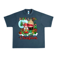 Midnight Navy just a girl who loves christmas Urban Heavy Tee - CowGirlArtShop