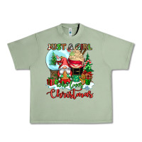 Oil Green just a girl who loves christmas Urban Heavy Tee - CowGirlArtShop