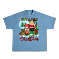 Pebble Blue just a girl who loves christmas Urban Heavy Tee - CowGirlArtShop