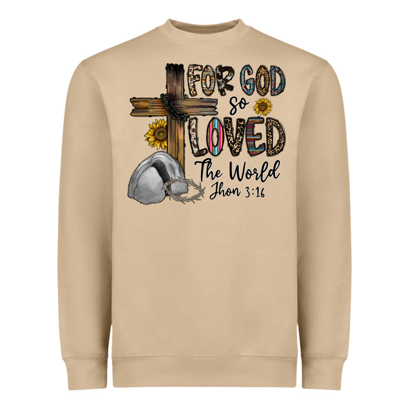 For God So Loved The World Jhon Heavyweight Sweatshirt by CowhideDigitalArt | Teevron