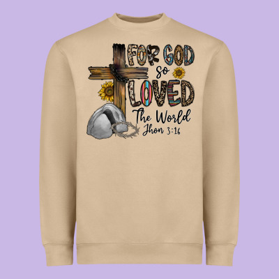 For God So Loved The World Jhon Heavyweight Sweatshirt Designed By Cowhidedigitalart