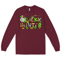 Burgundy Lucky hunter St. Patrick's Day Long Sleeve Tee - OliviaCreatesArt