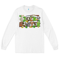 White Lucky hunter St. Patrick's Day Long Sleeve Tee - OliviaCreatesArt