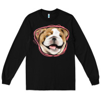 Black bulldog pink glitter Long Sleeve Tee - Jasminsmagicworld