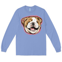 Colony Blue bulldog pink glitter Long Sleeve Tee - Jasminsmagicworld