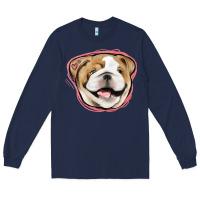 Navy bulldog pink glitter Long Sleeve Tee - Jasminsmagicworld