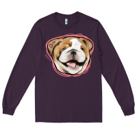 Plum bulldog pink glitter Long Sleeve Tee - Jasminsmagicworld