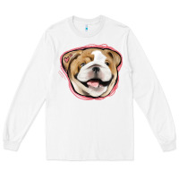 White bulldog pink glitter Long Sleeve Tee - Jasminsmagicworld